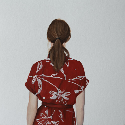 gemustertes Kleid di Karoline Kroiß, Opera su carta in vendita su Singulart