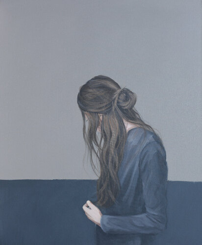 Junge Frau im Profil van Karoline Kroiß, Schilderij te koop op Singulart