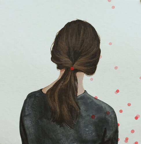 rote Punkte II di Karoline Kroiß, Opera su carta in vendita su Singulart