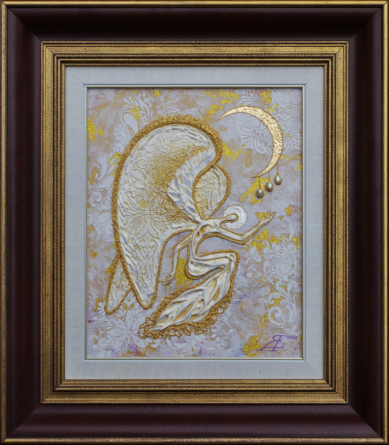 Moon Guardian of Pearl Dreams. Alexander Jazykov Originalgemälde zu verkaufen