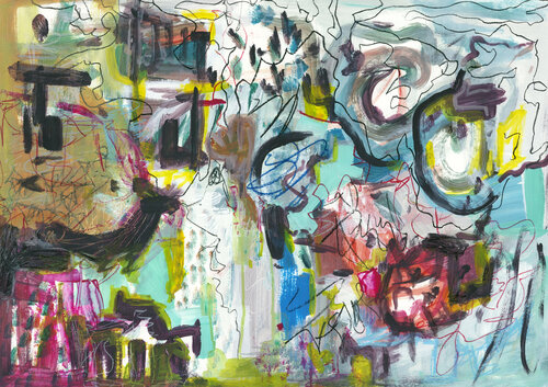 The Sausage Dog & the Sea Goddess par Meera Palia, Œuvre sur papier en vente sur Singulart