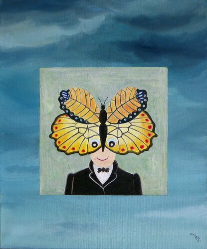 Le papillon monarque van Bruno Aimetti, Schilderij te koop op Singulart