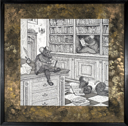 Le cabinet de lecture di Bruno Aimetti, Opera su carta in vendita su Singulart