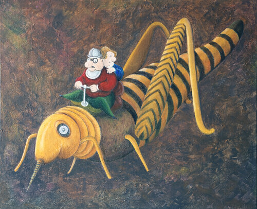 L'assaut de la sauterelle di Bruno Aimetti, Pittura in vendita su Singulart