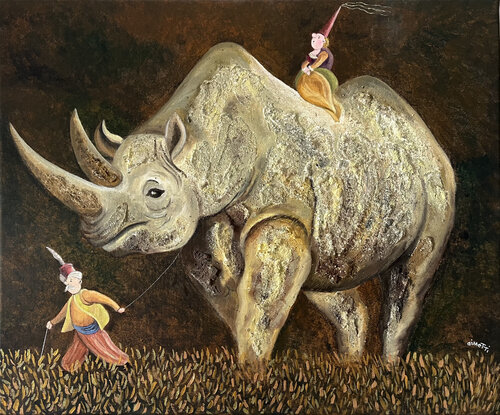 Le rhinoféroce van Bruno Aimetti, Schilderij te koop op Singulart