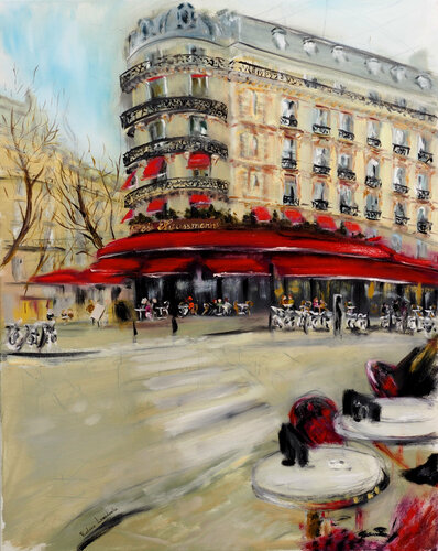 Paris Brewery Cafe Triadou Haussmann by Ruslana Levandovska, Painting for Sale on Singulart