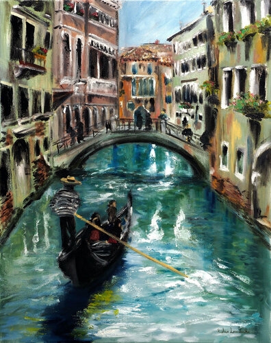 Gondola in Venice Italy by Ruslana Levandovska, Painting for Sale on Singulart