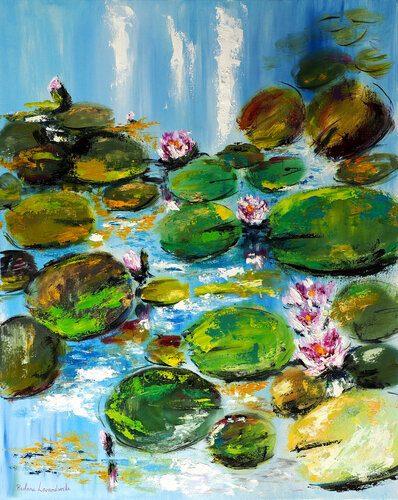 Water Lily Pond van Ruslana Levandovska, Schilderij te koop op Singulart