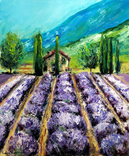 Lavender Fields, France Provence von Ruslana Levandovska, Malerei kaufen auf Singulart