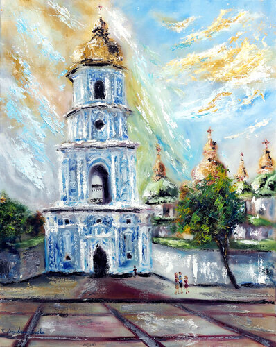 Golden Domed Kyiv, Ukraine von Ruslana Levandovska, Malerei kaufen auf Singulart