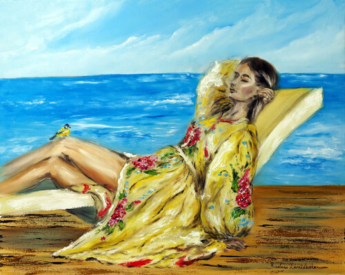 To the Sound of Waves van Ruslana Levandovska, Schilderij te koop op Singulart