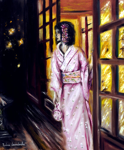 Fireflies in Kyoto de Ruslana Levandovska, Pintura a la venta en Singulart
