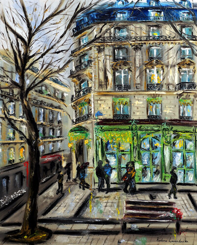 Laduree at Champs Elysees, Paris van Ruslana Levandovska, Schilderij te koop op Singulart
