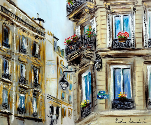 Parisian Balconies von Ruslana Levandovska, Malerei kaufen auf Singulart