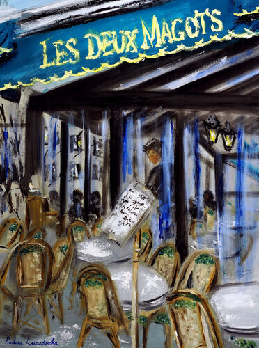 Les Deux Magots, Paris van Ruslana Levandovska, Schilderij te koop op Singulart