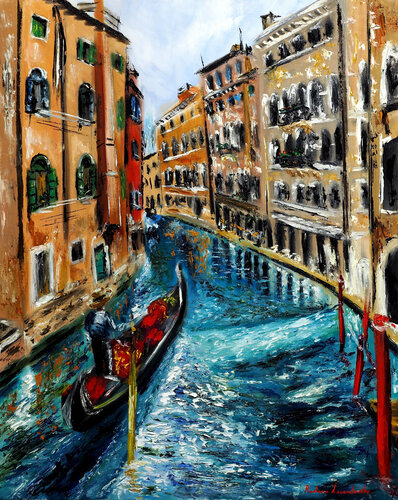 Gondola in Venice, Italy II van Ruslana Levandovska, Schilderij te koop op Singulart