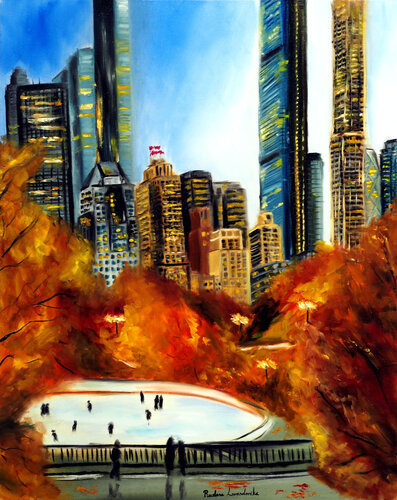 New York City Central Park in Autumn van Ruslana Levandovska, Schilderij te koop op Singulart