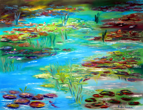 Monet's Pond of Peacefulness III by Ruslana Levandovska, 油畫 for Sale on Singulart
