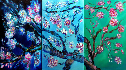 Eternal Blossoms Triptych von Ruslana Levandovska, Malerei kaufen auf Singulart