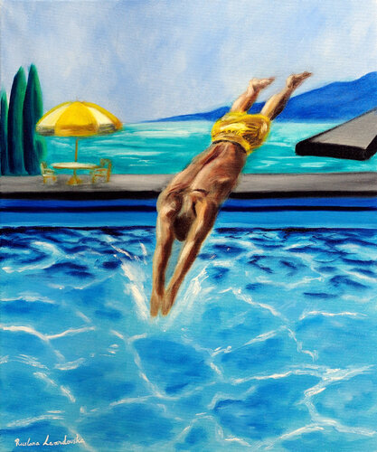 Into the Blue di Ruslana Levandovska, Pittura in vendita su Singulart