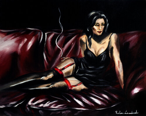 Sultry in Shadows by Ruslana Levandovska, Painting for Sale on Singulart