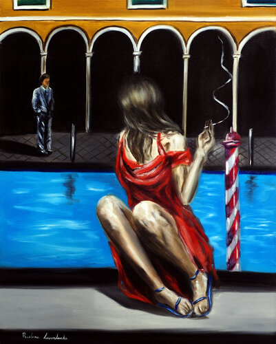 Love in Venice par Ruslana Levandovska, Peinture en vente sur Singulart