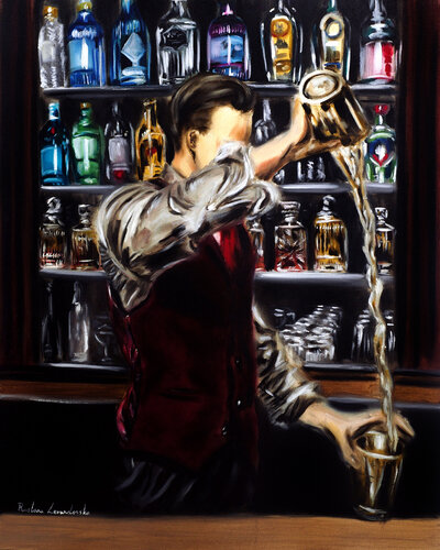 The Mixologist by Ruslana Levandovska, Painting for Sale on Singulart