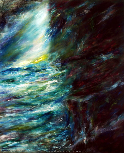 Lake in the Cave - a study par Ruslana Levandovska, Peinture en vente sur Singulart