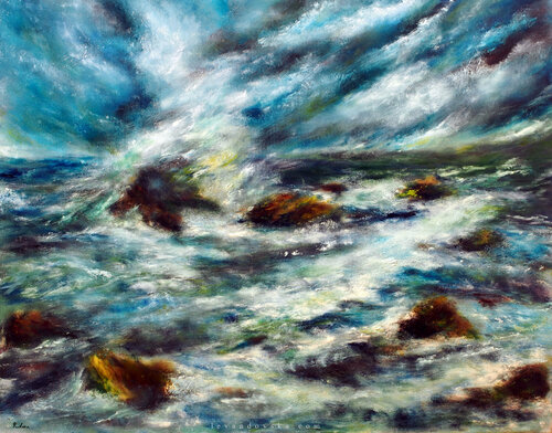 Fury of the Mighty Sea - a study by Ruslana Levandovska, Painting for Sale on Singulart