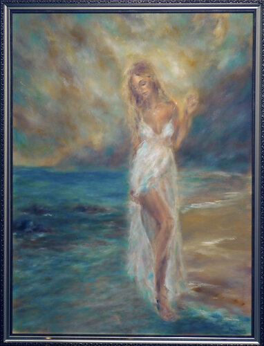 The Ocean Shore in Italy di Ruslana Levandovska, Pittura in vendita su Singulart