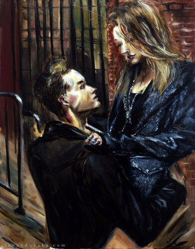 Lovers in the City - a study di Ruslana Levandovska, Pittura in vendita su Singulart