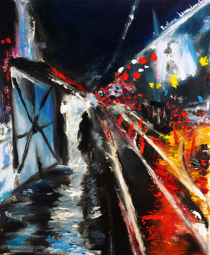 City Lights II par Ruslana Levandovska, Peinture en vente sur Singulart