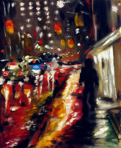 City Lights III par Ruslana Levandovska, Peinture en vente sur Singulart