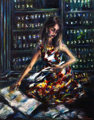 The Reader by Ruslana Levandovska, Painting for Sale on Singulart