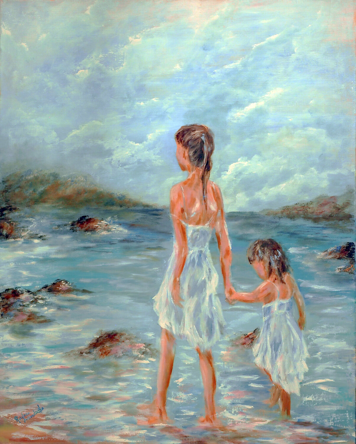 Sisters at the Beach - a study Ruslana Levandovska