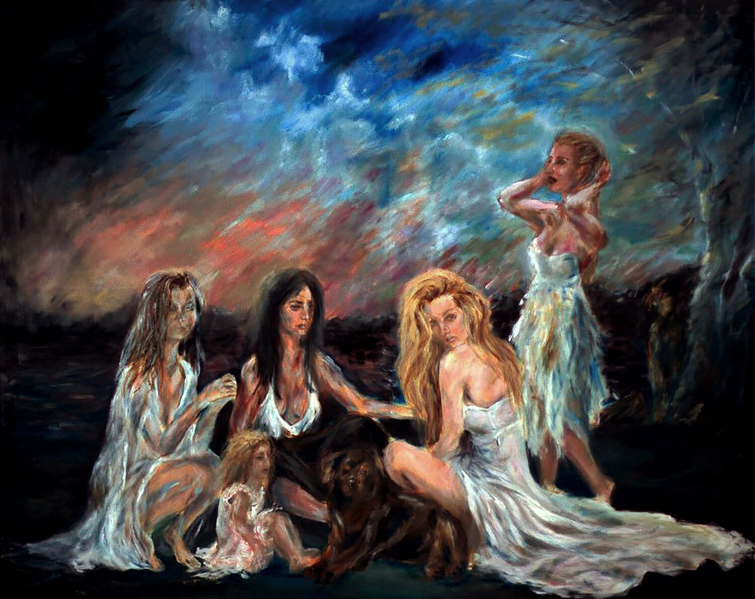 Symposium of the Seasons - a study Ruslana Levandovska Dipinto originale in vendita