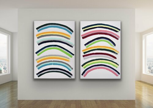 Curves! diptych (2 pieces, each 70x100cm) van Astrid Stoeppel, Schilderij te koop op Singulart