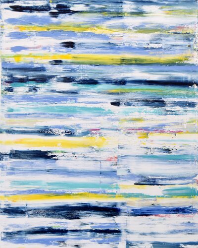 Blue yellow morning! van Astrid Stoeppel, Schilderij te koop op Singulart