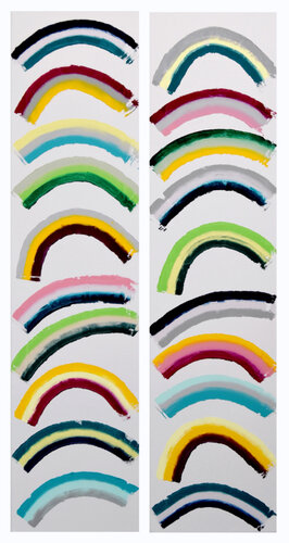 Curves #2 diptych (2 pieces, each 30x120cm) di Astrid Stoeppel, Pittura in vendita su Singulart