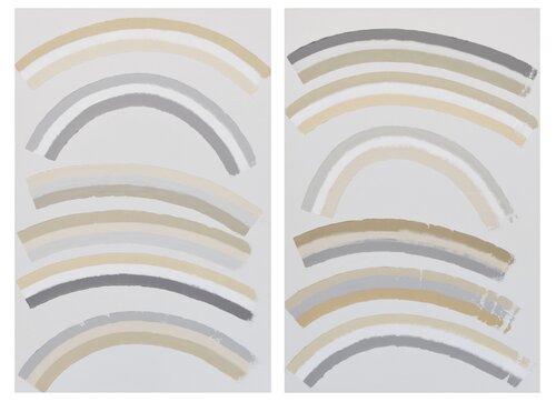 Neutral Curves #2 (diptych, 2 pieces each 90x60cm) by Astrid Stoeppel, Painting for Sale on Singulart