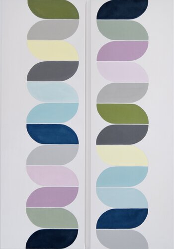 Matt formation! diptych (2 panels, each 40x120cm) di Astrid Stoeppel, Pittura in vendita su Singulart