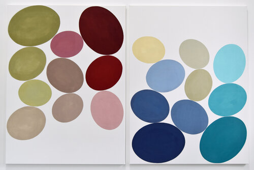Minimalist Color Scheme #7 diptych (2 panels, each size 120x90cm) von Astrid Stoeppel, Malerei kaufen auf Singulart