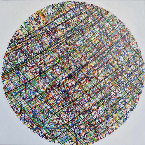 Small criss-cross dot! di Astrid Stoeppel, Pittura in vendita su Singulart