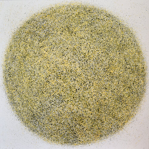 Golden green dot! by Astrid Stoeppel, Painting for Sale on Singulart