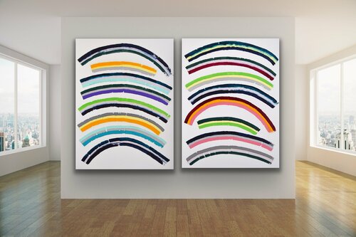 Roomy colors! diptych (2 pieces, each 90x120cm) van Astrid Stoeppel, Schilderij te koop op Singulart