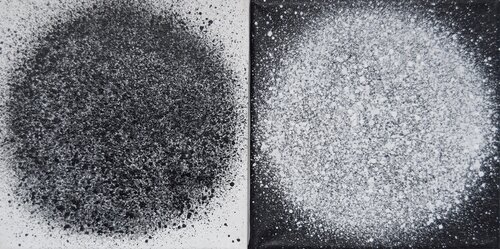 Mini Dots #1 diptych (2 pieces, each 20x20cm) par Astrid Stoeppel, Peinture en vente sur Singulart