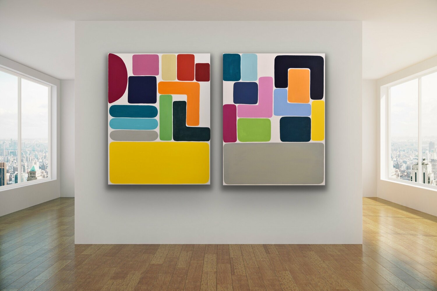 Formation! diptych (2 pieces, each 70x90cm) Astrid Stoeppel