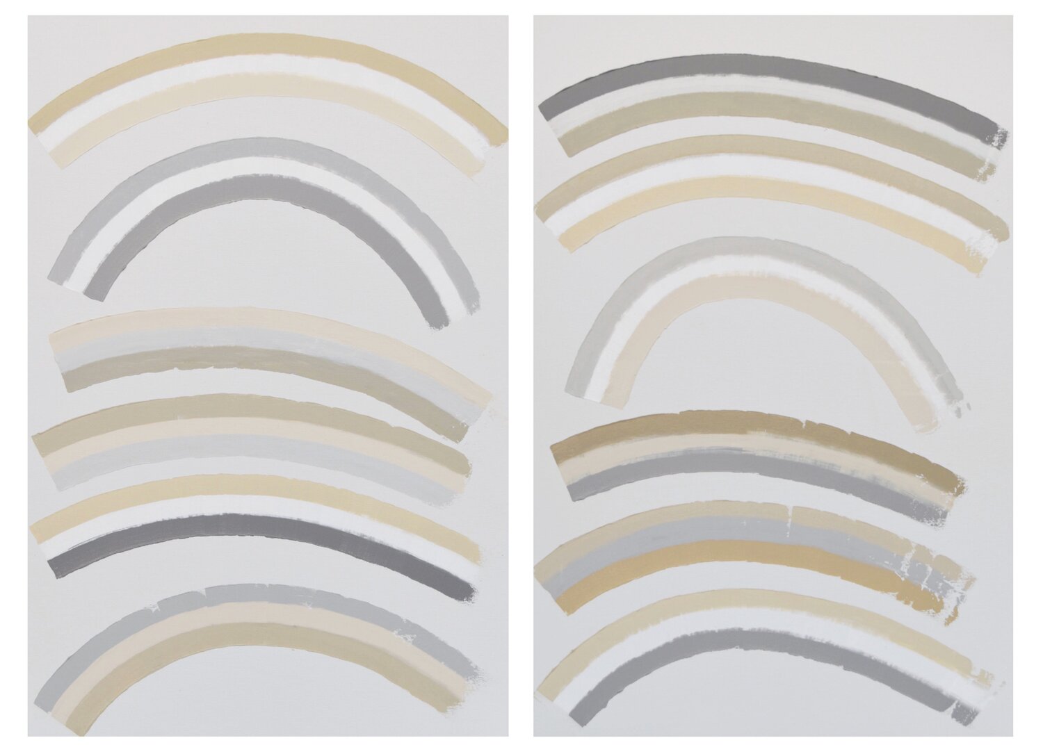 Neutral Curves #2 (diptych, 2 pieces each 90x60cm) Astrid Stoeppel Dipinto originale in vendita