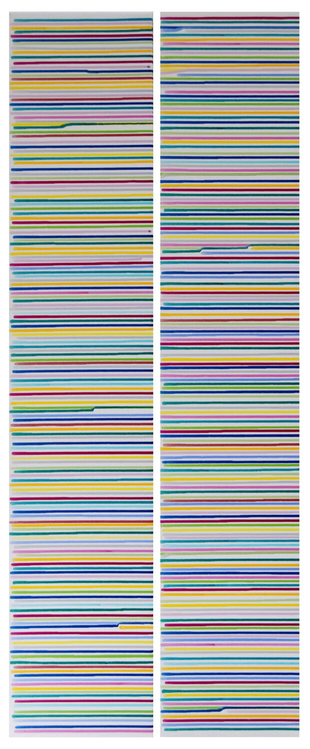 Colorful bars #7 diptych (2 pieces, each 100x20cm) Astrid Stoeppel