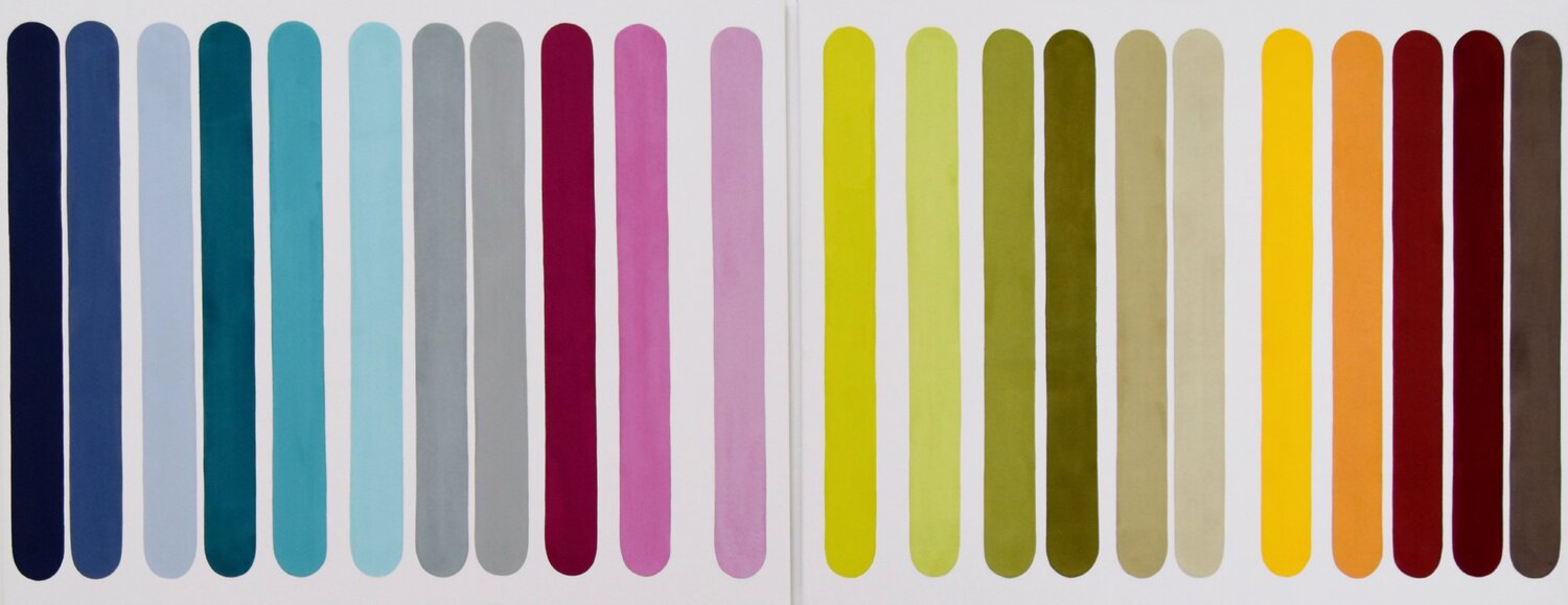 Barcode #5 (diptych, 2 panels each 80x100cm) Astrid Stoeppel